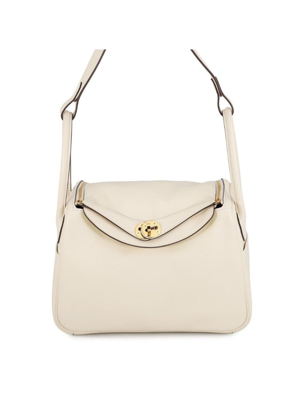 Hermes Lindy 26 Verso Cles Lime Gold Swift 2-Way Shoulder Bag